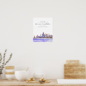 Het Welkomstteken van Chicago Skyline Wedding Poster (Keuken)