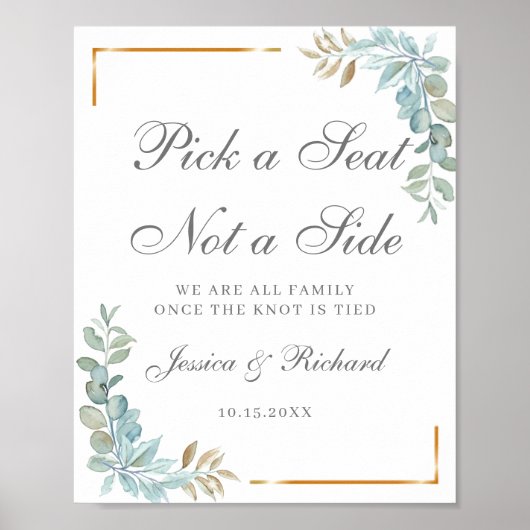 Het Welkomstteken van de bruiloft kiest een Zitpla Poster (Voorkant)