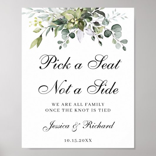 Het Welkomstteken van de bruiloft kiest een Zitpla Poster (Voorkant)