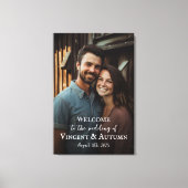 Het welkomstteken van de bruiloft met foto op canv canvas afdruk (Voorkant)