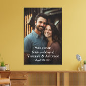 Het welkomstteken van de bruiloft met foto op canv canvas afdruk (Insitu (Woonkamer))