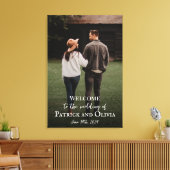 Het welkomstteken van de bruiloft met foto op canv canvas afdruk (Insitu (Woonkamer))