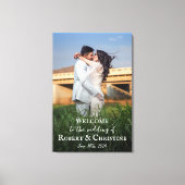 Het welkomstteken van de bruiloft met foto op canv canvas afdruk (Voorkant)