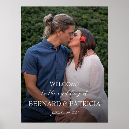 Het welkomstteken van de bruiloft met fotodownload poster (Voorkant)
