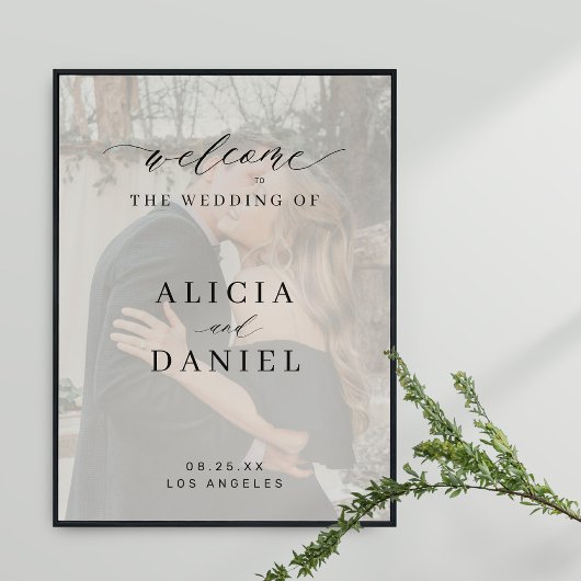 Het welkomstteken van de op maat gemaakte foto-ele poster