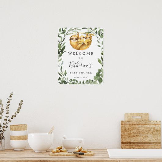 Het Welkomstteken van het Baby shower van de Kloon Poster (Keuken)