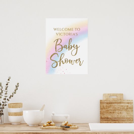 Het Welkomstteken van het Baby shower van de Regen Poster (Keuken)
