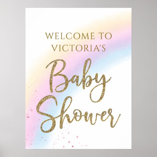 Het Welkomstteken van het Baby shower van de Regen Poster (Voorkant)