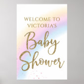 Het Welkomstteken van het Baby shower van de Regen Poster (Voorkant)