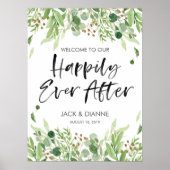 Het Welkomstteken van het Floral Wedding van het W Poster (Voorkant)