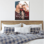 Het welkomstteken van het huwelijk met fotocanvas canvas afdruk (Insitu (Slaapkamer))