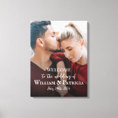 Het welkomstteken van het huwelijk met fotocanvas canvas afdruk (Voorkant)