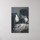 Het welkomstteken van het huwelijk met fotocanvas  canvas afdruk (Voorkant)