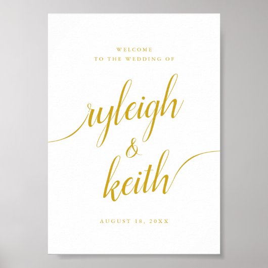 Het Welkomstteken van het huwelijk met Trendy Call Poster (Voorkant)