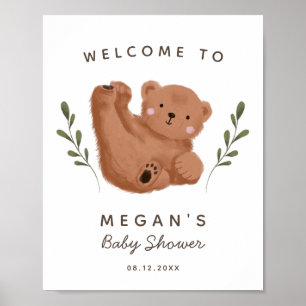 Het Welkomstteken van het Rustige Beer Baby shower Poster