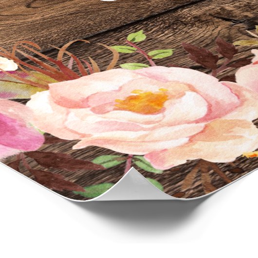 Het welkomstteken van Rustic String Lights Wedding Poster (Hoek)