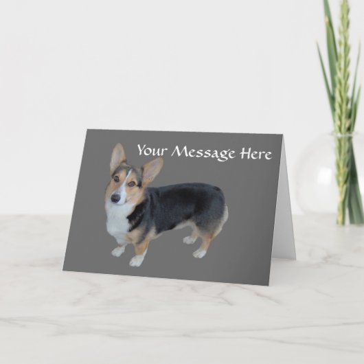 Het Welse Gevoelvolle Wenskaart Corgi van Pembroke Feestdagen Kaart (Voorkant)