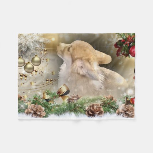 Het Welse Puppy Corgi van de vakantie Fleece Deken (Voorkant (Horizontaal))