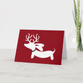 Het Wenskaart Doxie van de Vakantie van de Tekkel Feestdagen Kaart (Voorkant)