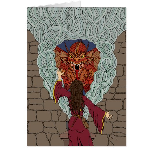 Het Wenskaart Dragon neerzetten (Voorkant)