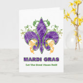 Het Wenskaart Grunge van Gras fleur-DE-Lis van Kaart (Gele Bloem)