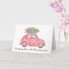 Het Wenskaart met de kerstboom thuis brengen Kaart