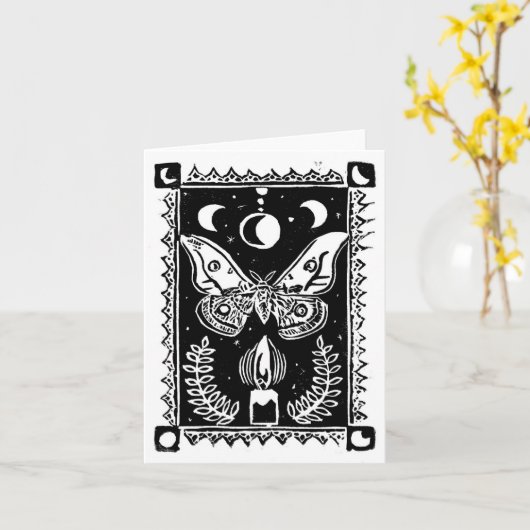 Het Wenskaart Moth en Flame Kaart (Gele Bloem)