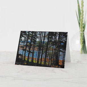 Het Wenskaart "Nub Through Pines" Feestdagen Kaart