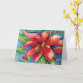 Het Wenskaart Poinsettia Kaart (Gele Bloem)