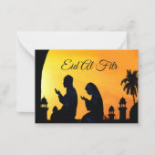 Het Wenskaart Praying Eid Mubarak Notitiekaartje (Voorkant)