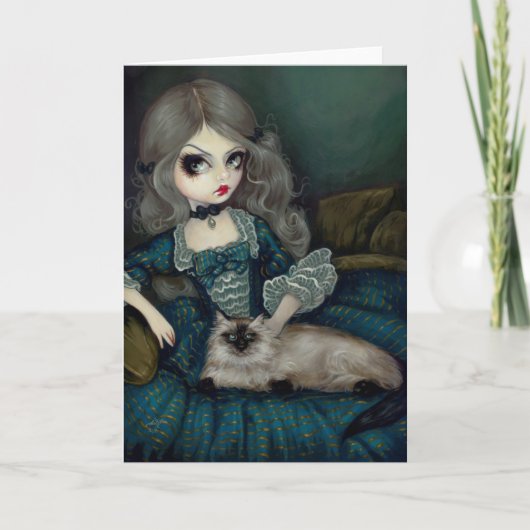 Het Wenskaart "Princess with a Himalayan Cat" Kaart (Voorkant)