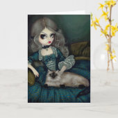 Het Wenskaart "Princess with a Himalayan Cat" Kaart (Gele Bloem)