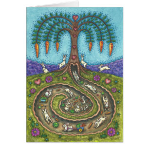 HET WENSKAART RABBIT HOLE-OPMERKING BINNENBRENGEN