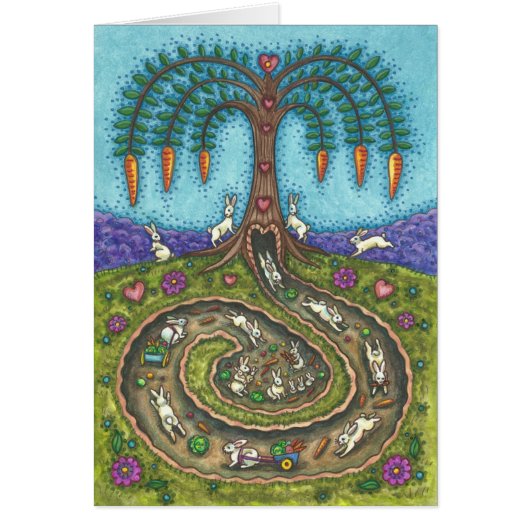 HET WENSKAART RABBIT HOLE-OPMERKING BINNENBRENGEN (Voorkant)