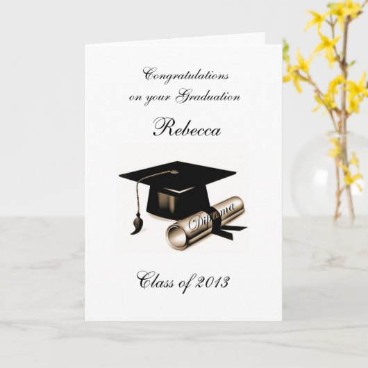 HET WENSKAART VAN AFSTUDEREN KAART (Gele Bloem)