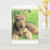 Het Wenskaart van Airedale Terrier Kaart (Gele Bloem)