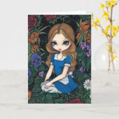 Het Wenskaart van "Alice en van de Bloemen" Kaart (Gele Bloem)