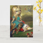 Het Wenskaart van "Alice en van de Vogels Bosch" Kaart (Gele Bloem)