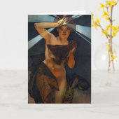 Het Wenskaart van Alphonse Mucha Morning Star Kaart (Gele Bloem)