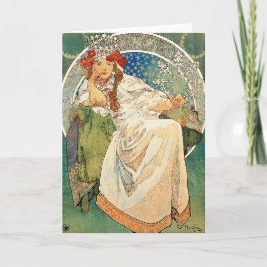 Het Wenskaart van Alphonse Mucha Princess Hyacinth Kaart (Voorkant)