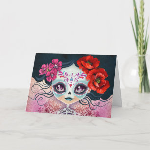 Het Wenskaart van Amelia Calavera Sugar Skull Kaart