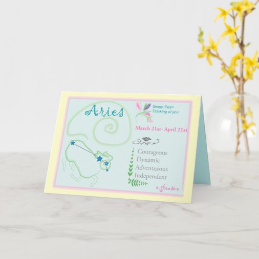 Het Wenskaart van April van de Ram Kaart (Gele Bloem)