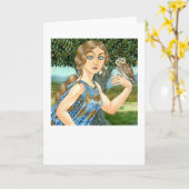 Het Wenskaart van Athena Glaukopis Kaart (Gele Bloem)