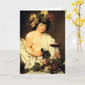 Het Wenskaart van Bacchus van Caravaggio Kaart (Gele Bloem)