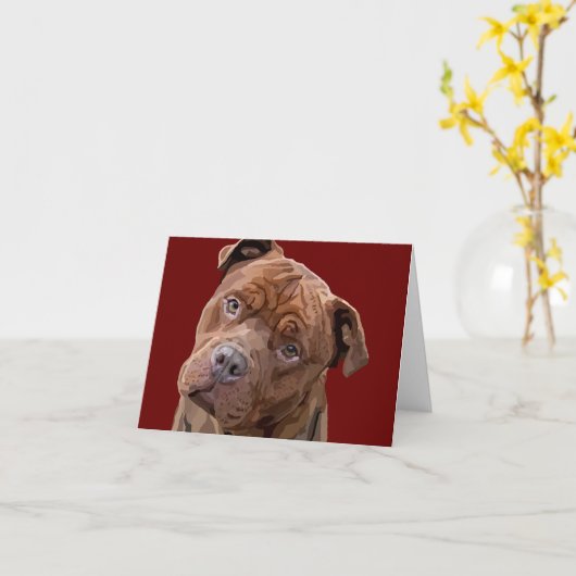 Het Wenskaart van "Benz" van Pitbull Kaart (Gele Bloem)