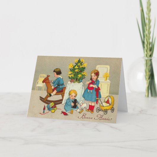 Het Wenskaart van "Bonne Annee" Feestdagen Kaart (Voorkant)