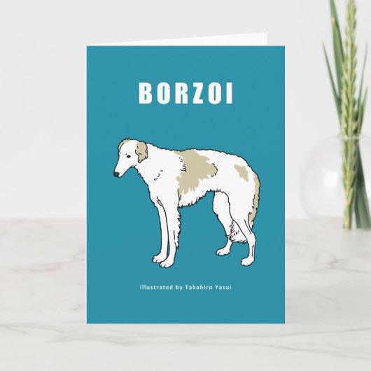 Het Wenskaart van Borzoi Kaart (Voorkant)