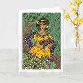 Het Wenskaart van Brauronia van Artemis Kaart (Gele Bloem)