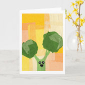 Het wenskaart van broccoli kaart (Gele Bloem)