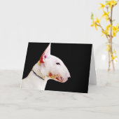Het wenskaart van bull terrier kaart (Gele Bloem)